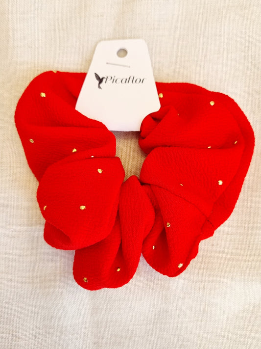 Scrunchie Disco Rojo Brillos