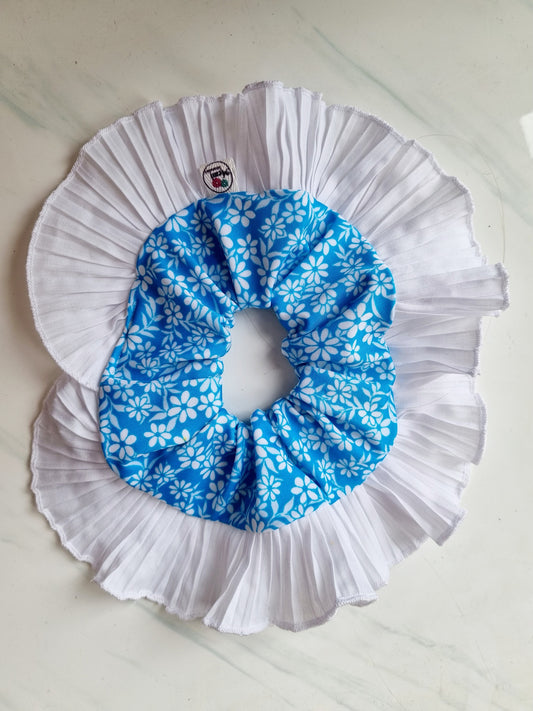 Scrunchie Rumbas Blanco Plizado