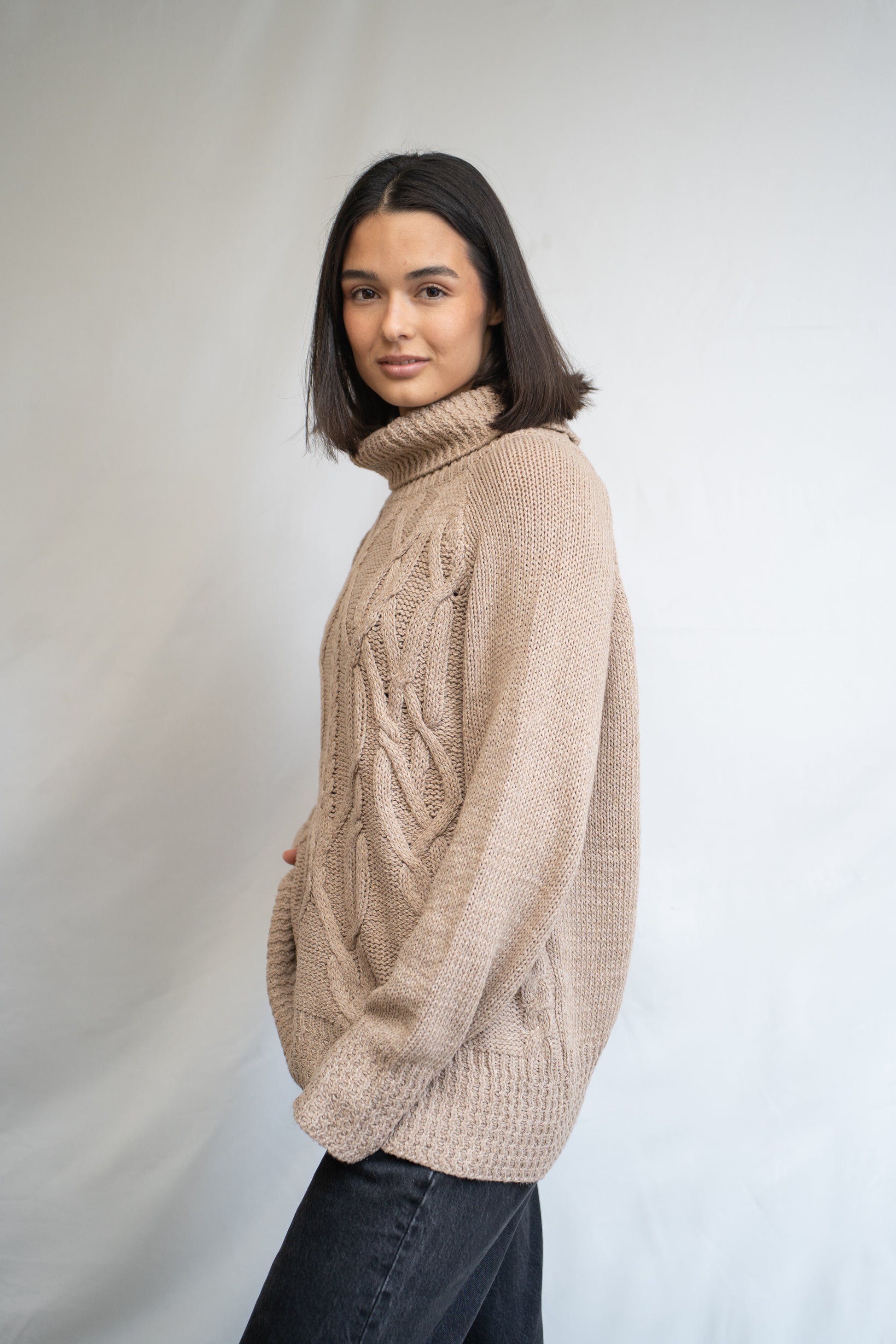 Sweater Alia Camel Trenzado