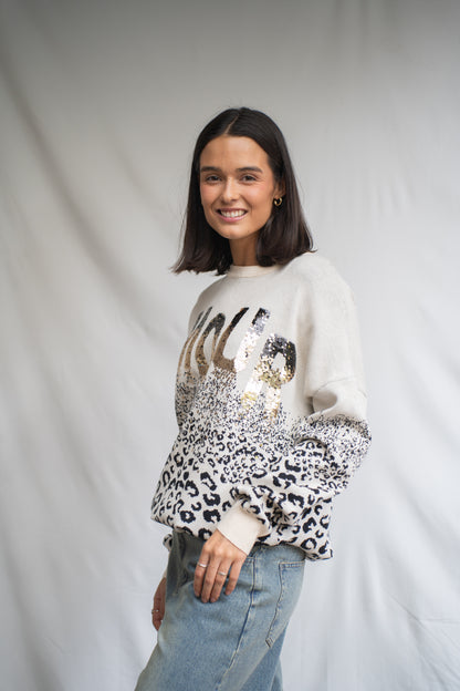 Sweater Amor Crema Lentejuelas-Sweater-Picaflor