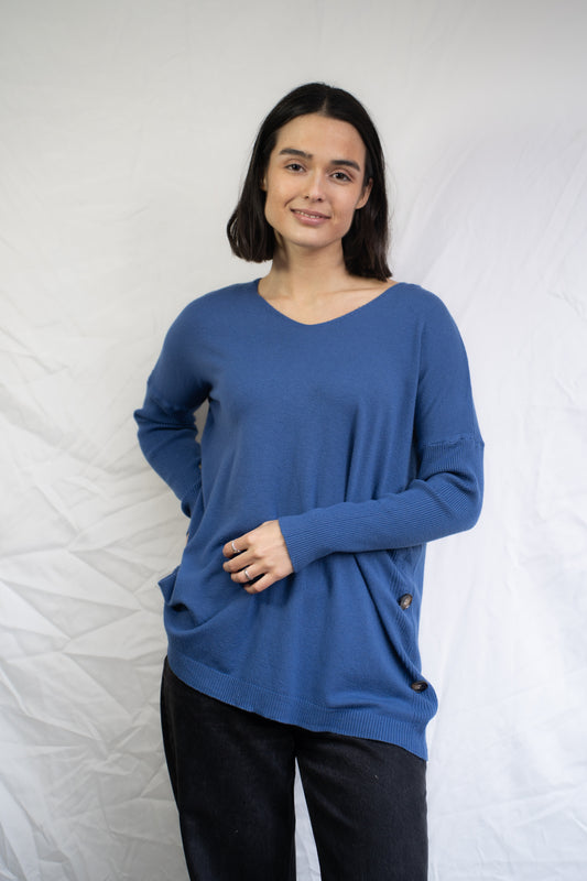 Sweater Botty Azul Botones