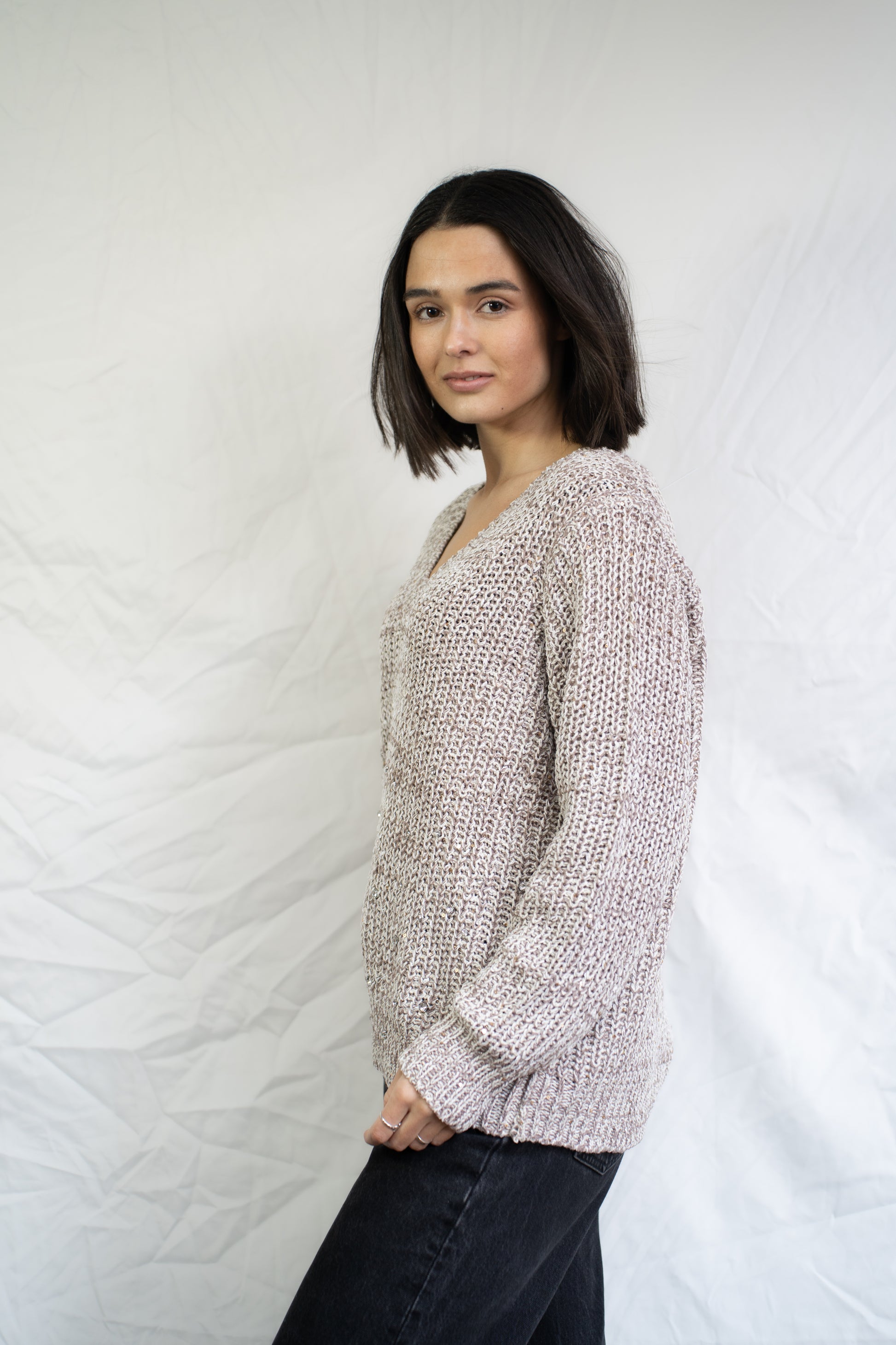 Sweater Chini Camel Brillos