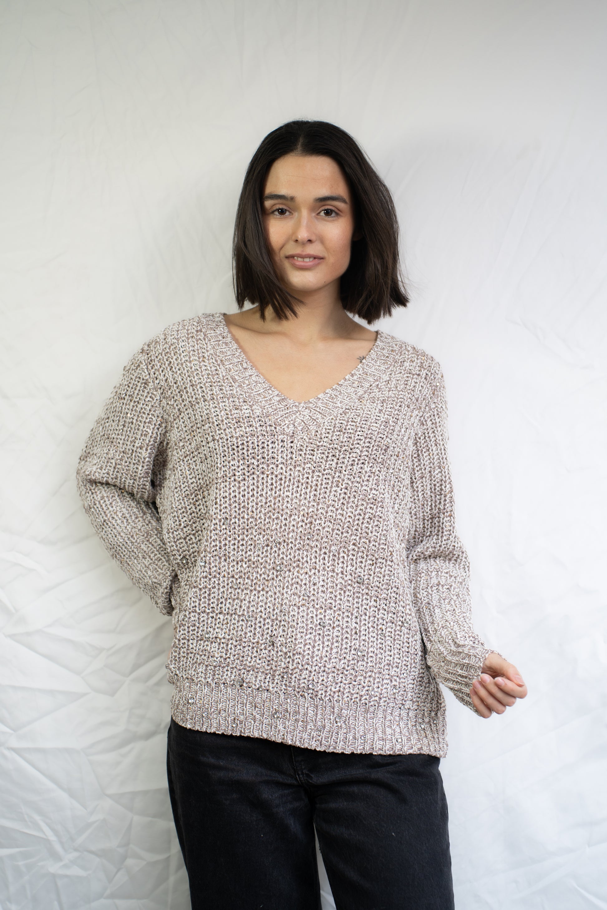 Sweater Chini Camel Brillos