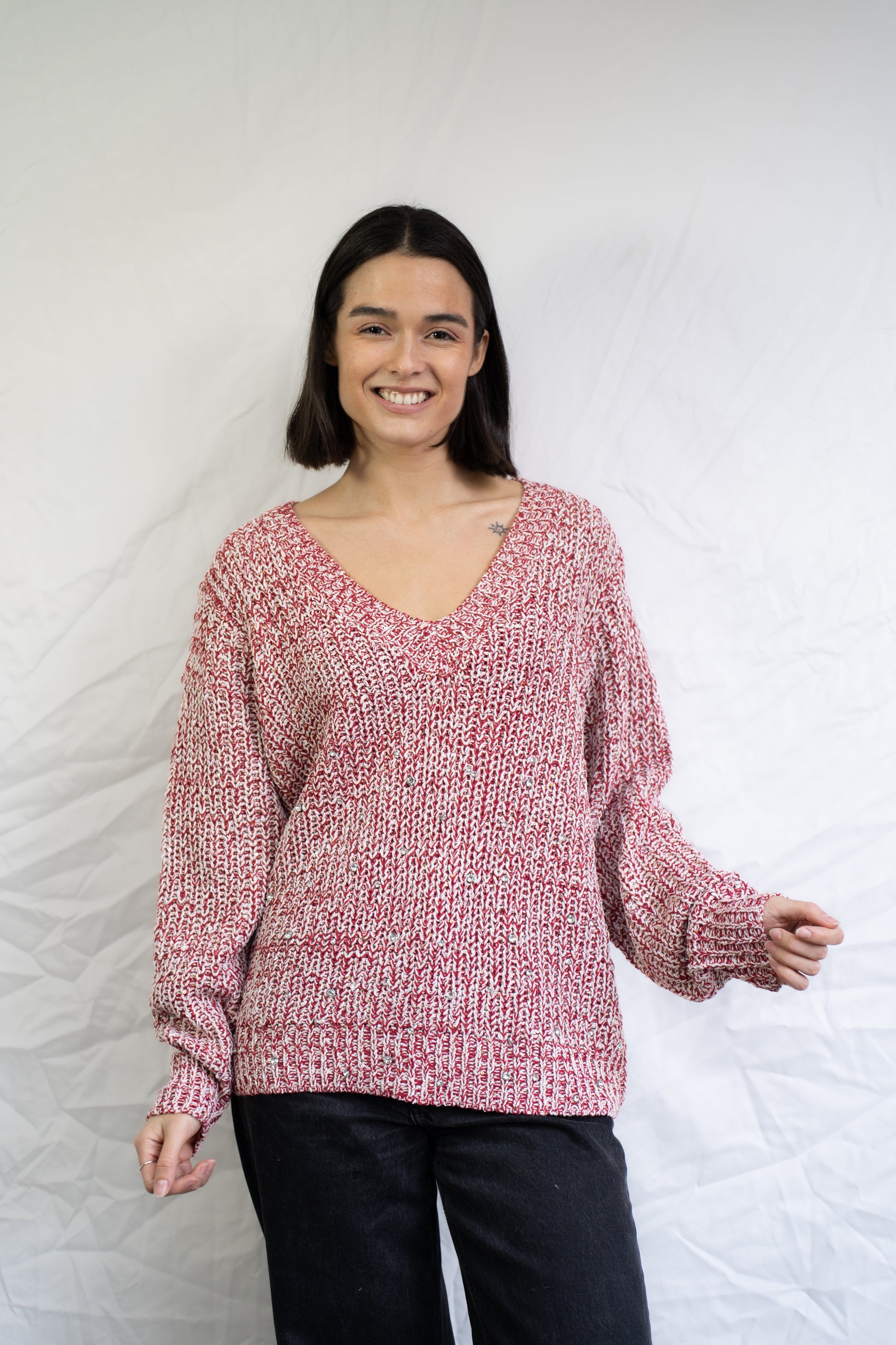 Sweater Chini Rojo Brillos
