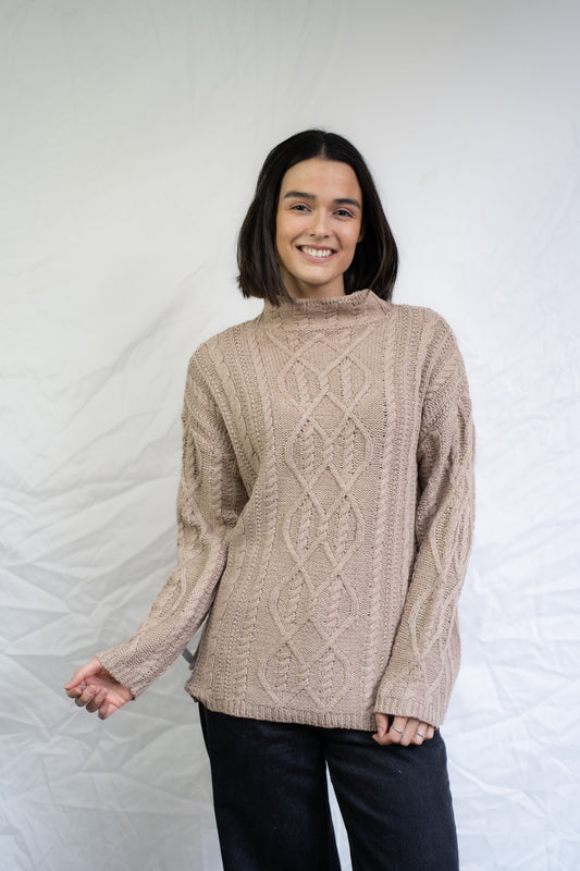Sweater Florina Camel Trenzado-Sweater-Picaflor