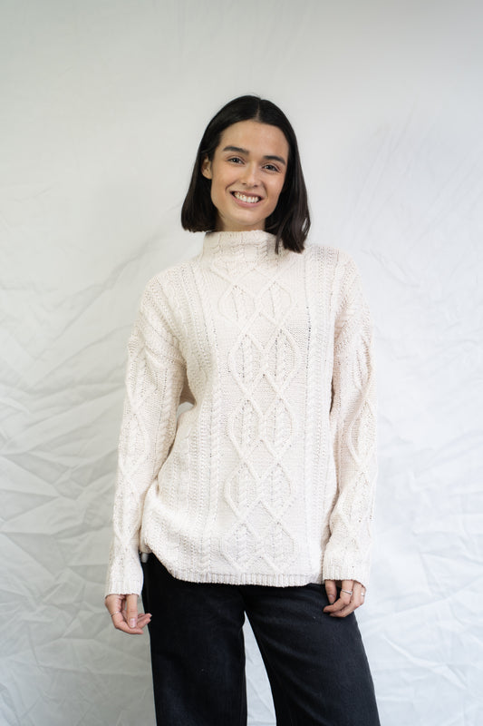 Sweater Florina Crema Trenzado-Sweater-Picaflor