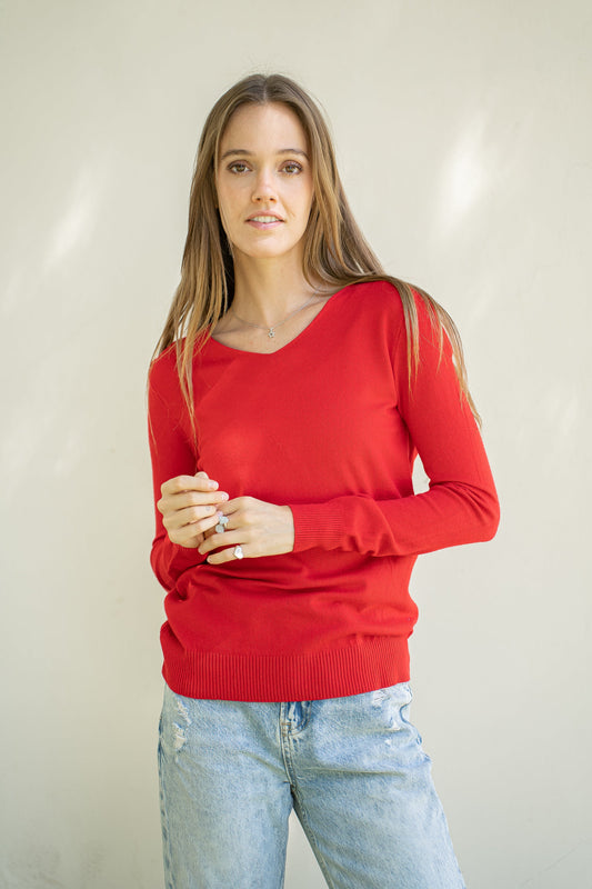 Sweater Isadora Rojo Básico