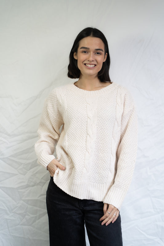 Sweater Mabel Crudo Trenzado-Sweater-Picaflor