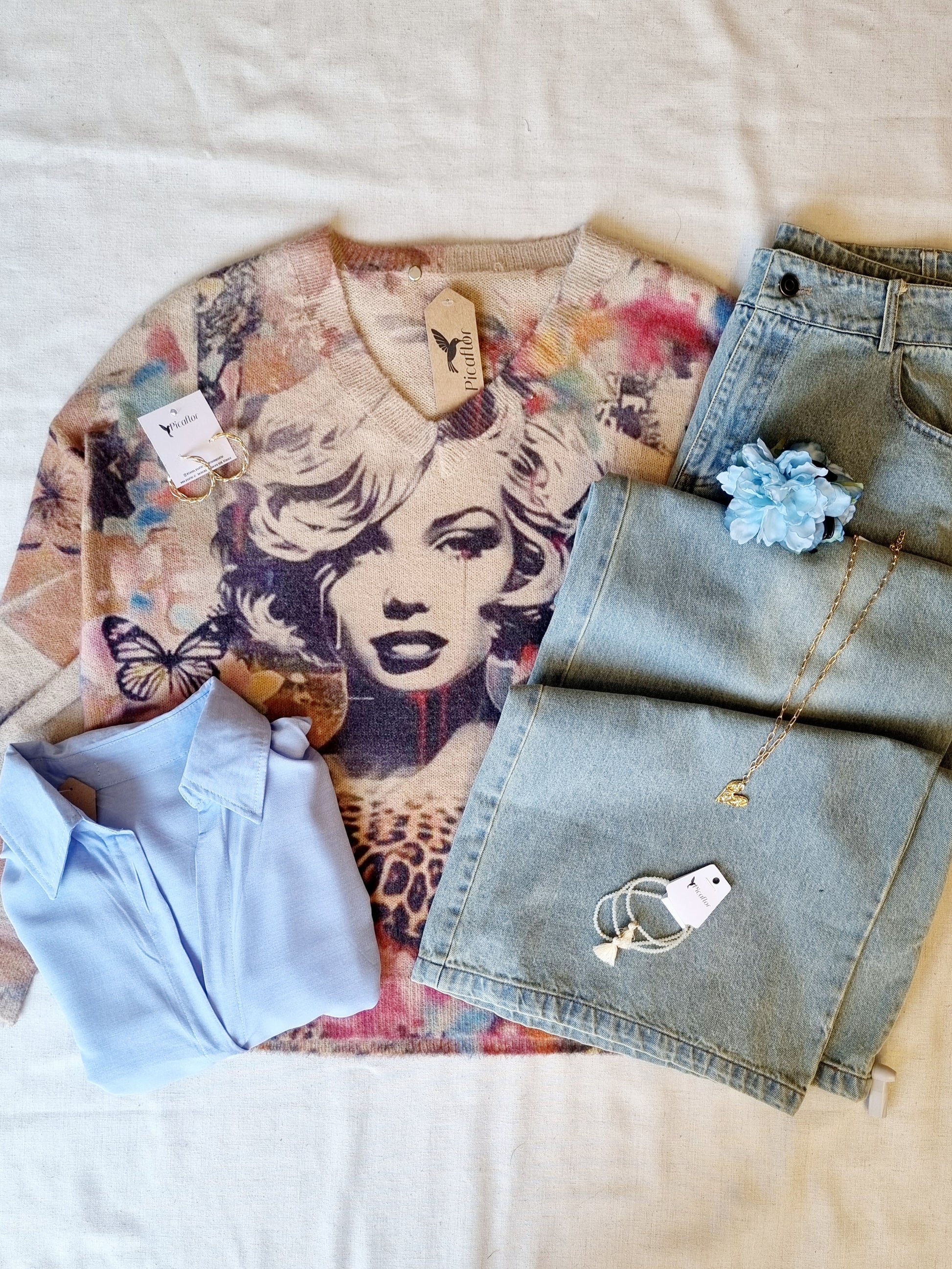 Sweater Marilyn Camel Estampado-Sweater-Picaflor