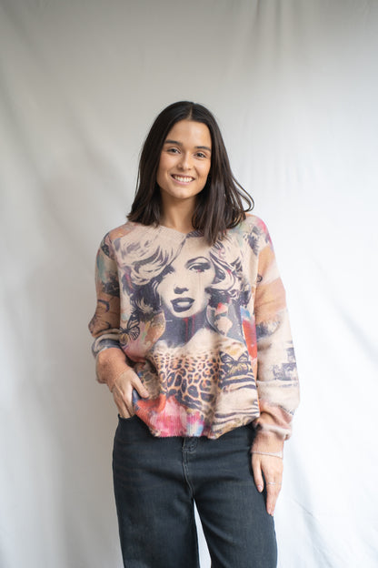 Sweater Marilyn Camel Estampado-Sweater-Picaflor