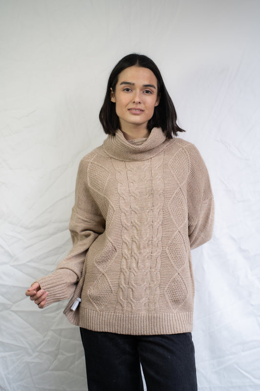 Sweater Noah Camel Trenzado-Sweater-Picaflor