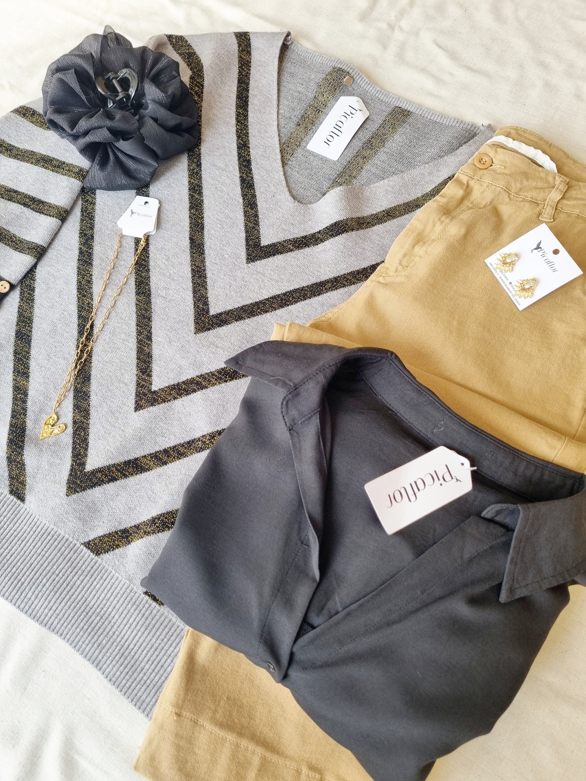 Sweater Pascu Gris Brillos