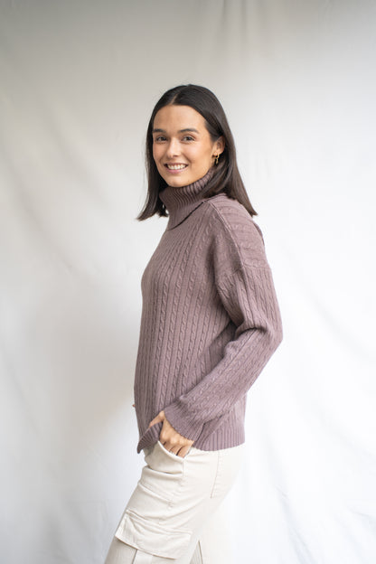 Sweater Polka Choco Trenzado-Sweater-Picaflor