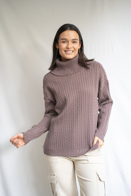 Sweater Polka Choco Trenzado-Sweater-Picaflor