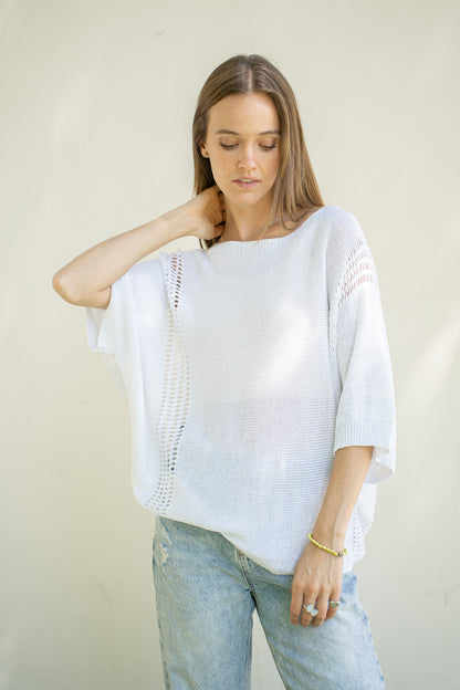 Sweater Vivum Blanco Brillos