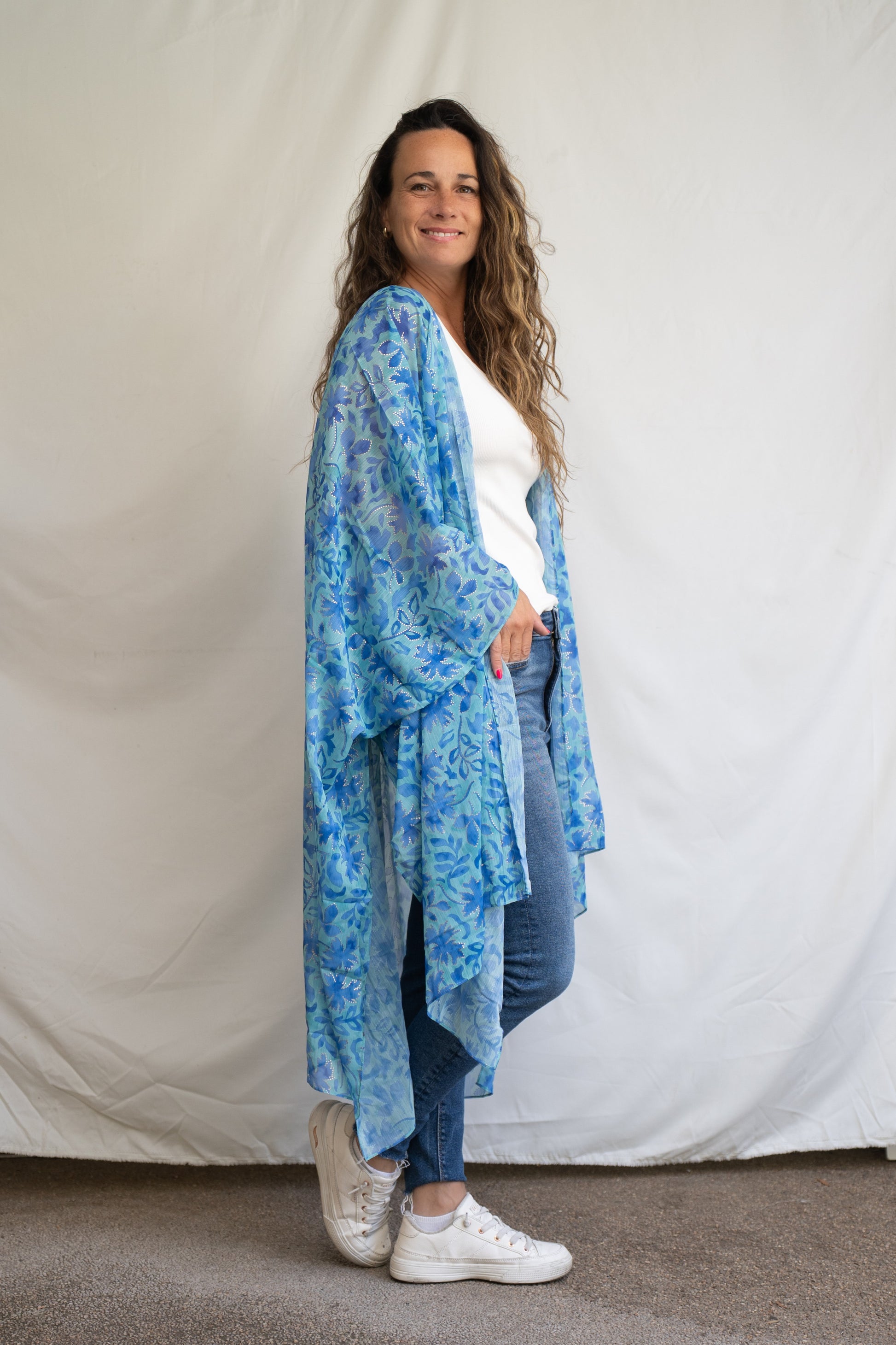 Tapado con brillos Glam Azul