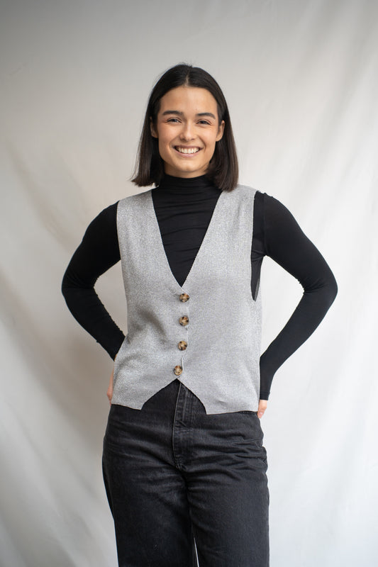 Vest Rosita Gris Brillos