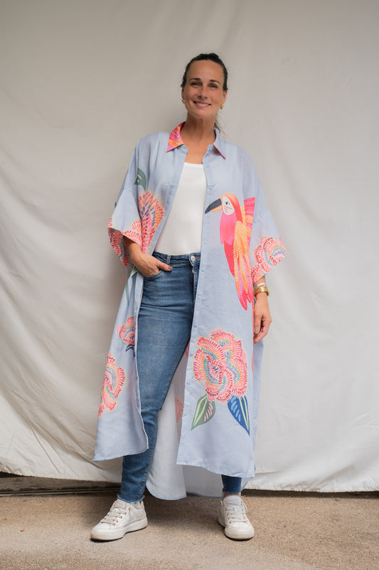 Vestido Camisero Tuca Celeste