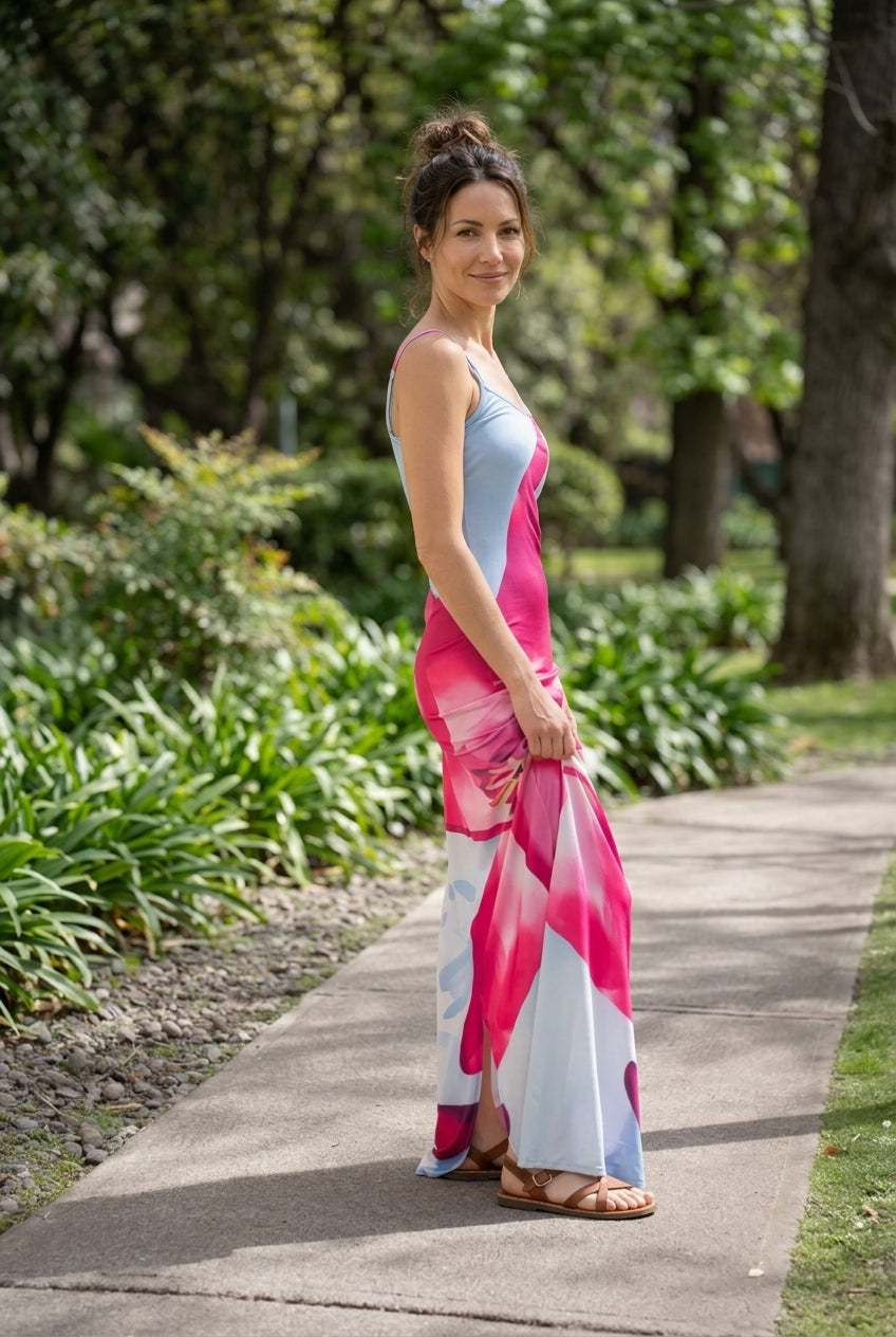 Vestido Largo Amarilis Celeste