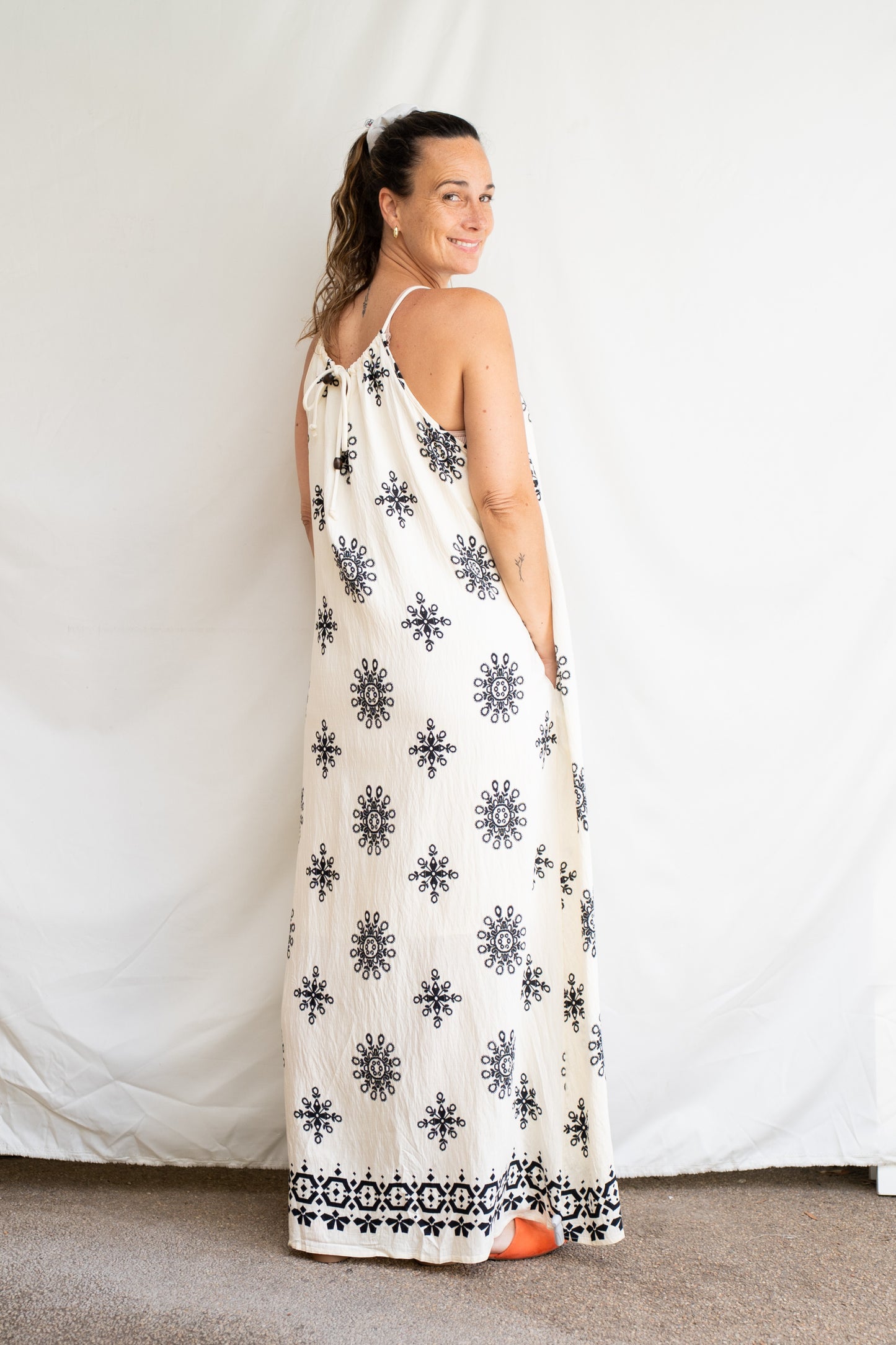 Vestido Largo Jero Beige/negro