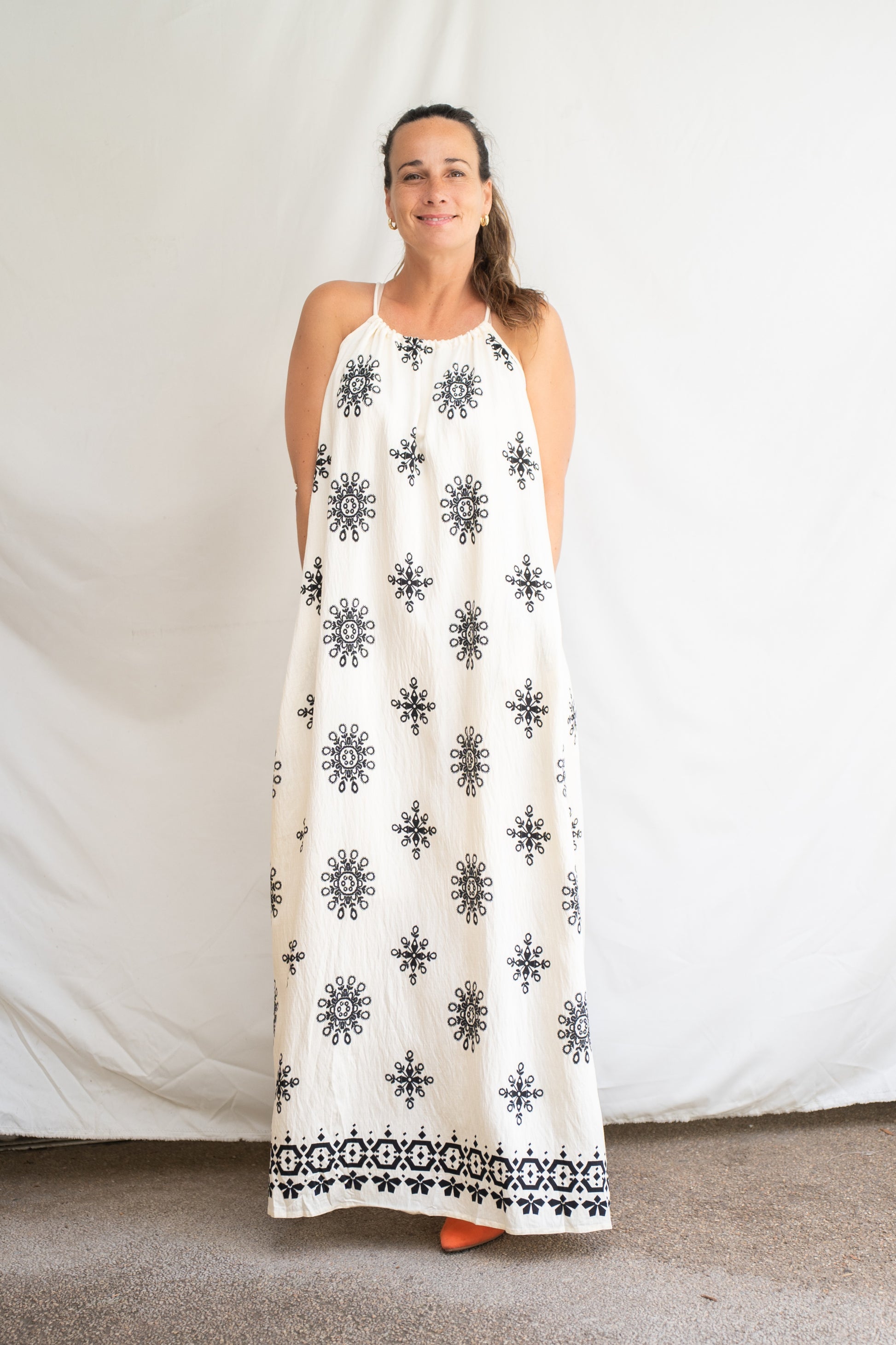 Vestido Largo Jero Beige/negro