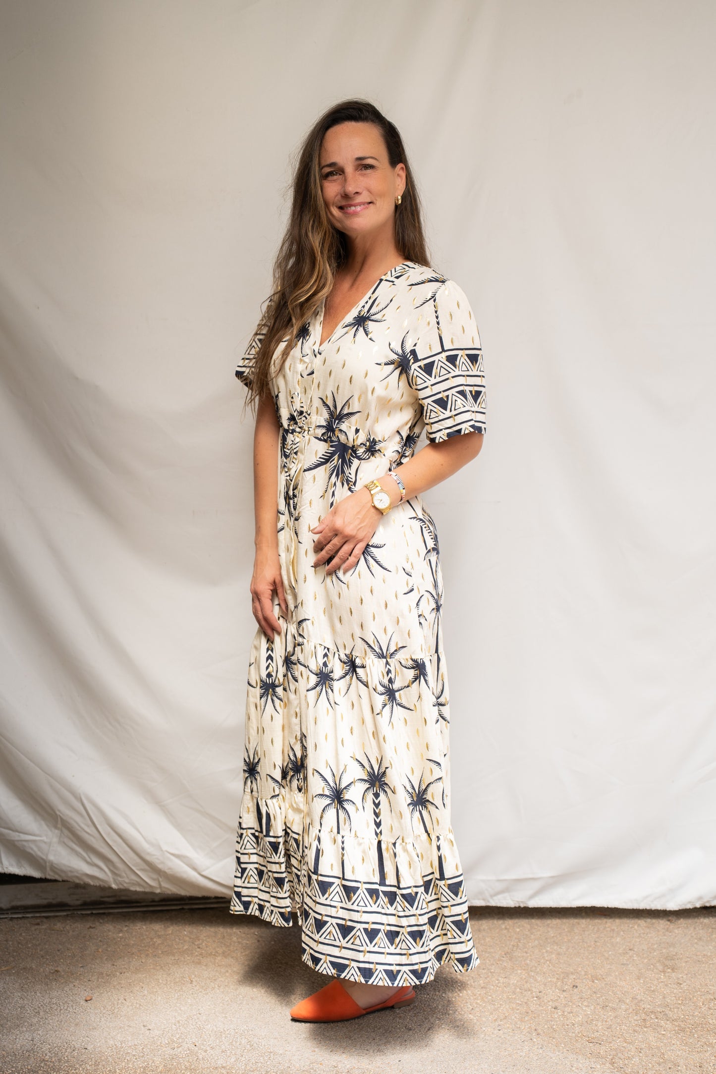 Vestido Largo Palma Azul