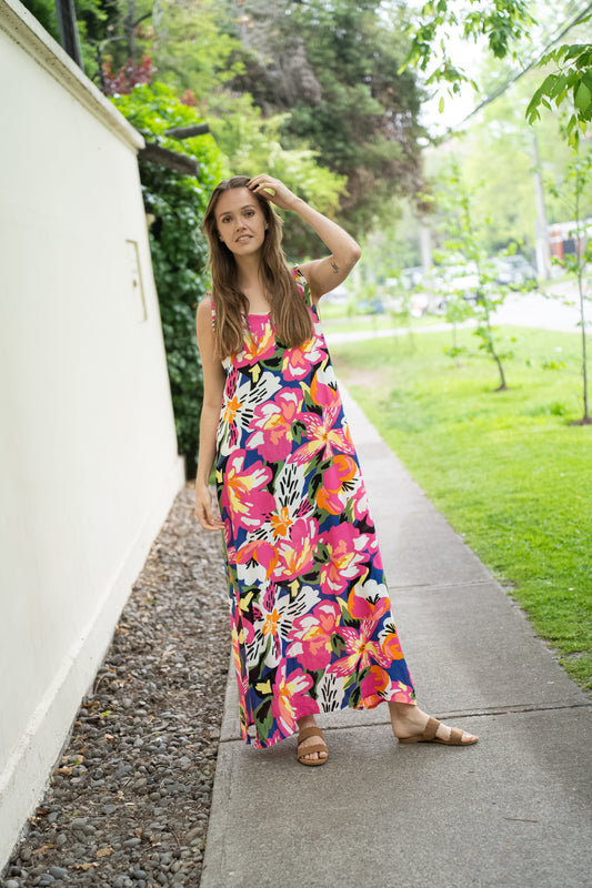 Vestido Largo Zafie Magenta