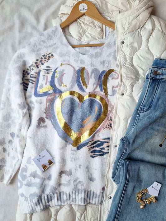 Sweater Yuma Blanco Print
