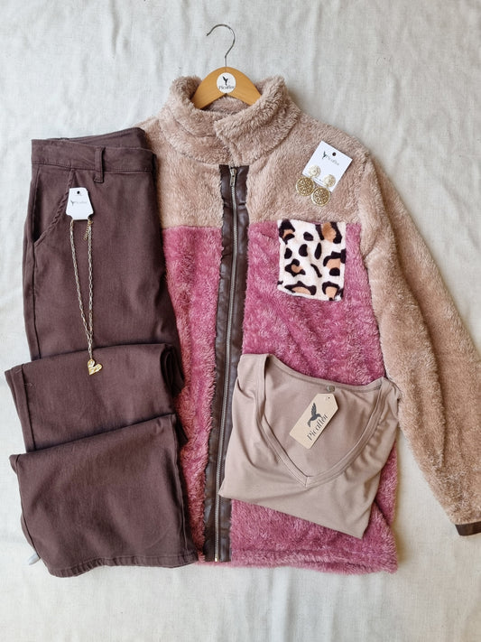 Chaqueta Peluda Manaos Rosa