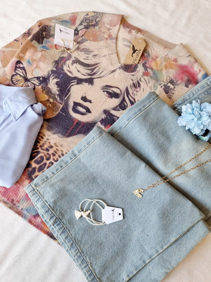 Sweater Marilyn Camel Estampado