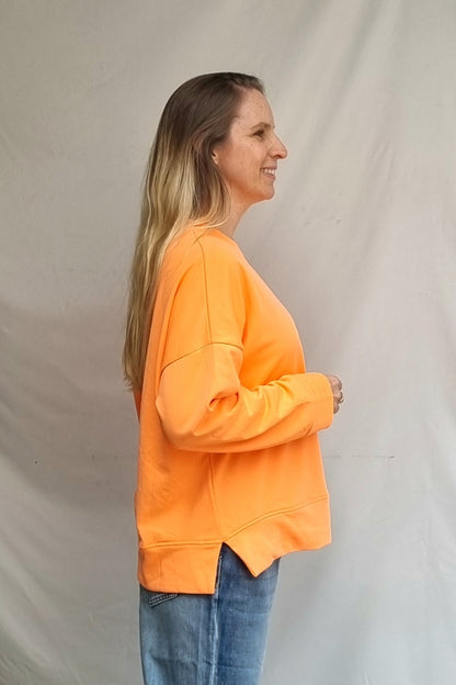 Poleron Flower Naranjo Fluor