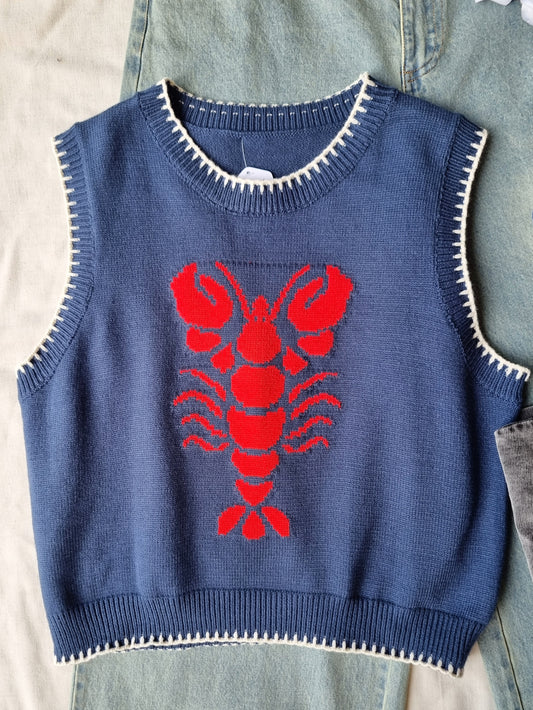 Polera West Azul Tejida