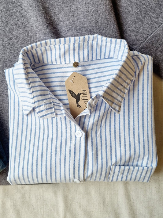 Blusa Antonia Blanca Rayada