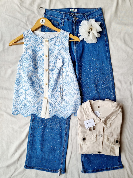 Pantalón Carfa Azul Brillos