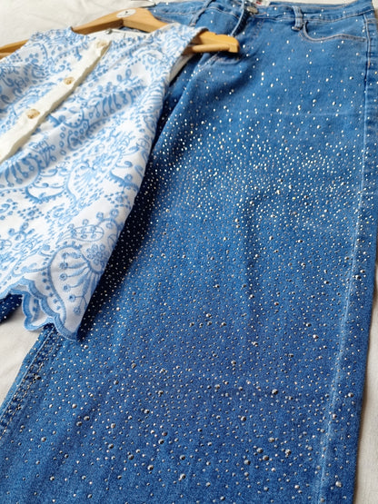 Pantalón Carfa Azul Brillos