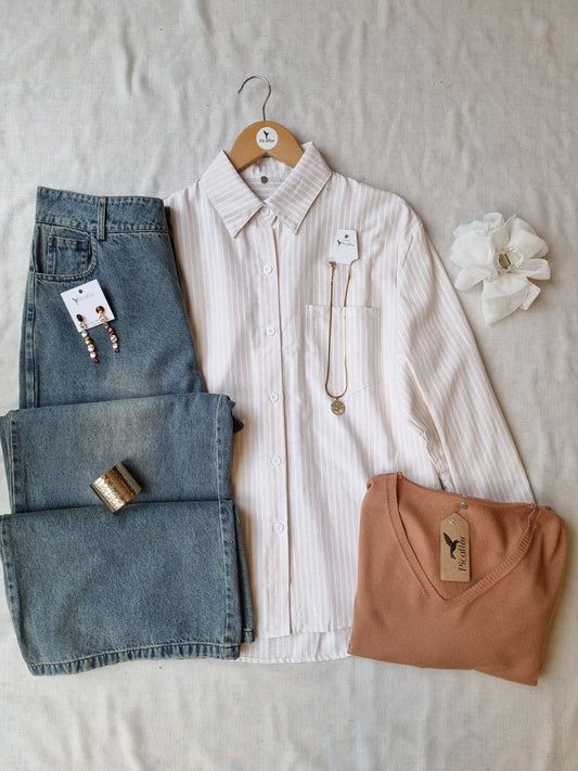 Blusa Antonia Crema Rayada