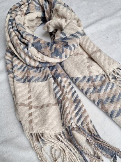 Bufanda Emi Crema Cuadrillé