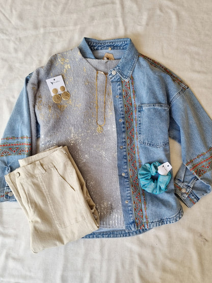 Sweater Peco Gris Metálico