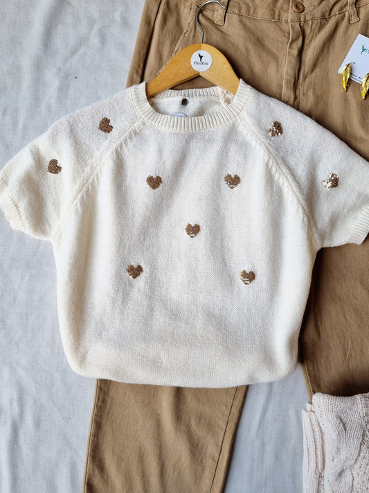 Sweater Manga Corta Posey Blanco
